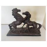 Horses Fighting Faux Bronze Sculpture Horses Fighting Faux Bronze Sculpture