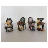 Set of Four Small Victorian Chair Figurines Set of Four Small Victorian Chair Figurines