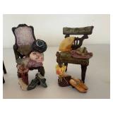 Set of Four Small Victorian Chair Figurines Set of Four Small Victorian Chair Figurines