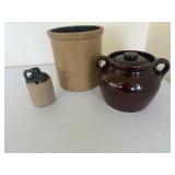 Antique Red Wing Salt Glazed Crock and Other Stoneware Antique Red Wing Salt Glazed Crock and Other Stoneware