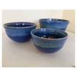 Blue Stoneware Canister and Mixing Bowl Set Blue Stoneware Canister and Mixing Bowl Set