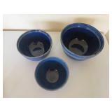 Blue Stoneware Canister and Mixing Bowl Set Blue Stoneware Canister and Mixing Bowl Set
