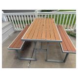 Wood and Metal Picnic Table Wood and Metal Picnic Table