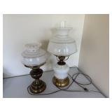Two Hurricane Style Brass Lamps Two Hurricane Style Brass Lamps