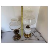 Two Hurricane Style Brass Lamps Two Hurricane Style Brass Lamps