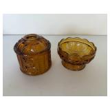 Vintage Amber Glass Candle Holder Vintage Amber Glass Candle Holder