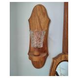 Lot of Oak Wall Decor and Girl with Ducks Picture Lot of Oak Wall Decor and Girl with Ducks Picture