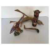 Driftwood and Native American Sculptures Set Driftwood and Native American Sculptures Set