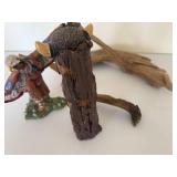 Driftwood and Native American Sculptures Set Driftwood and Native American Sculptures Set