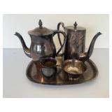 Silver Plated Tea Pots, Tray and More Silver Plated Tea Pots, Tray and More