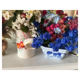 Lot of Faux Floral Arrangements and Vases Lot of Faux Floral Arrangements and Vases