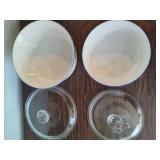 Arcoroc Nesting Glass Mixing Bowls & Corningware Casserole Dishes Arcoroc Nesting Glass Mixing Bowls & Corningware Casserole Dishes