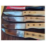 Lot of Knives, Cutting Board, Sharpener Lot of Knives, Cutting Board, Sharpener