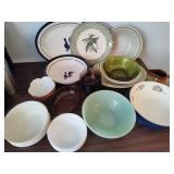 Lot of Assorted Serving Bowls and Plates Lot of Assorted Serving Bowls and Plates