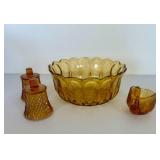 Anchor Hocking Fairfield Amber Glass Bowl, Swan Amber Glass Trinket Bowl Anchor Hocking Fairfield Amber Glass Bowl, Swan Amber Glass Trinket Bowl