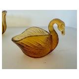 Anchor Hocking Fairfield Amber Glass Bowl, Swan Amber Glass Trinket Bowl Anchor Hocking Fairfield Amber Glass Bowl, Swan Amber Glass Trinket Bowl