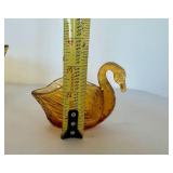 Anchor Hocking Fairfield Amber Glass Bowl, Swan Amber Glass Trinket Bowl Anchor Hocking Fairfield Amber Glass Bowl, Swan Amber Glass Trinket Bowl