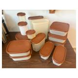 Vintage Tupperware Storage Containers Lot 1 - Brown Lids Vintage Tupperware Storage Containers Lot 1 - Brown Lids