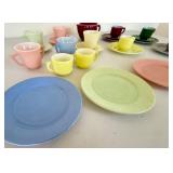 Mid Century Hazel Atlas Tea Party Dishes w/ Teapot Mid Century Hazel Atlas Tea Party Dishes w/ Teapot