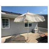 Sun Umbrella, Stand and Suncast Outdoor Storage Box Sun Umbrella, Stand and Suncast Outdoor Storage Box