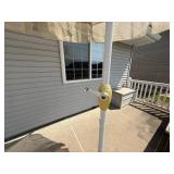 Sun Umbrella, Stand and Suncast Outdoor Storage Box Sun Umbrella, Stand and Suncast Outdoor Storage Box