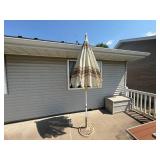 Sun Umbrella, Stand and Suncast Outdoor Storage Box Sun Umbrella, Stand and Suncast Outdoor Storage Box