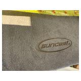 Sun Umbrella, Stand and Suncast Outdoor Storage Box Sun Umbrella, Stand and Suncast Outdoor Storage Box