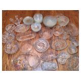 Huge Lot of Assorted Crystal & Glass Bowls and Serving Pieces Huge Lot of Assorted Crystal & Glass Bowls and Serving Pieces