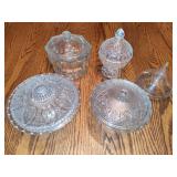 Lot of Glass Candy Dishes with Lids Lot of Glass Candy Dishes with Lids