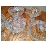 Lot of Medium Sized Crystal & Glass Serving Pieces Lot of Medium Sized Crystal & Glass Serving Pieces