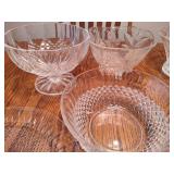 Lot of Assorted Large Crystal and Glass Serving Dishes & Cake Plate Lot of Assorted Large Crystal and Glass Serving Dishes & Cake Plate