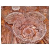 Lot of Assorted Large Crystal and Glass Serving Dishes & Cake Plate Lot of Assorted Large Crystal and Glass Serving Dishes & Cake Plate