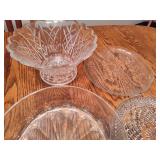 Lot of Assorted Large Crystal and Glass Serving Dishes & Cake Plate Lot of Assorted Large Crystal and Glass Serving Dishes & Cake Plate