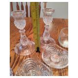 Lot of Crystal & Glass Candle Holders Lot of Crystal & Glass Candle Holders