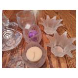 Lot of Crystal & Glass Candle Holders Lot of Crystal & Glass Candle Holders
