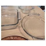 Lot of 7 Glass Baking Dishes & Pie Pans Lot of 7 Glass Baking Dishes & Pie Pans