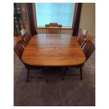 Oak Dining Room Table and Six Chairs Oak Dining Room Table and Six Chairs