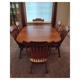 Oak Dining Room Table and Six Chairs Oak Dining Room Table and Six Chairs