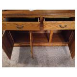 Lighted Oak Two Piece China Cabinet Lighted Oak Two Piece China Cabinet