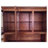 Lighted Oak Two Piece China Cabinet Lighted Oak Two Piece China Cabinet