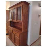 Lighted Oak Two Piece China Cabinet Lighted Oak Two Piece China Cabinet