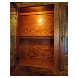 Lighted Oak Two Piece China Cabinet Lighted Oak Two Piece China Cabinet