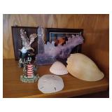 Assorted Decor: Light Houses, Eagles, Shells Assorted Decor: Light Houses, Eagles, Shells