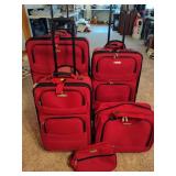Five Piece Red Stratus Luggage Set Five Piece Red Stratus Luggage Set
