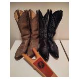 Two Pair of Justin Cowboy Boots Two Pair of Justin Cowboy Boots