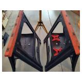 Two Plastic Saw Horses & Tripod Light Two Plastic Saw Horses & Tripod Light