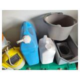 Lot of Buckets, Jugs & Storage Chest Lot of Buckets, Jugs & Storage Chest