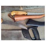 Lot of Saws, Axes & Knives Lot of Saws, Axes & Knives