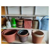 Lot of Asst Pots, Watering Cans & Gardening Tools Lot of Asst Pots, Watering Cans & Gardening Tools