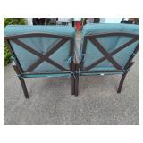 Two Metal Patio Chairs w/Cushions Two Metal Patio Chairs w/Cushions
